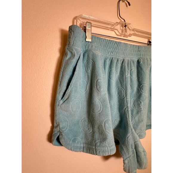 Offline by Aerie Smiley Face Blue Lounge Shorts - Size Large - Picture 2 of 4